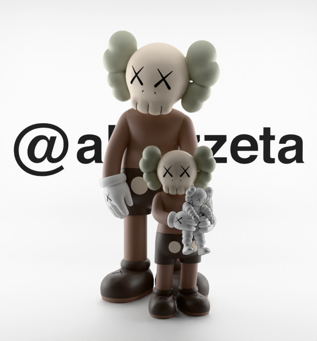 Kaws Family Textured Low-poly 3D model_3