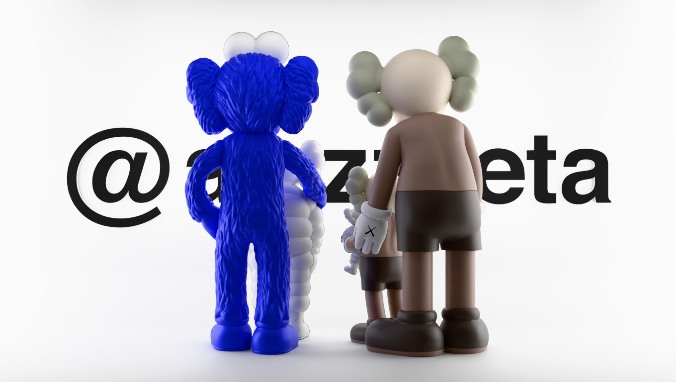 Kaws Family Textured Low-poly 3D model_1