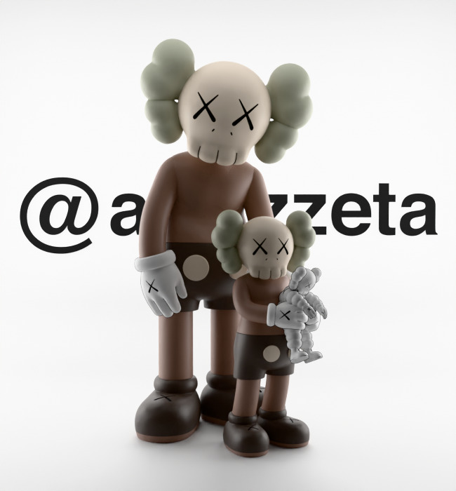 Kaws Family Textured Low-poly 3D model_2