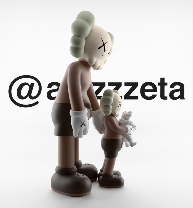 Kaws Family Textured Low-poly 3D model_17