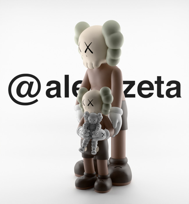 Kaws Family Textured Low-poly 3D model_5