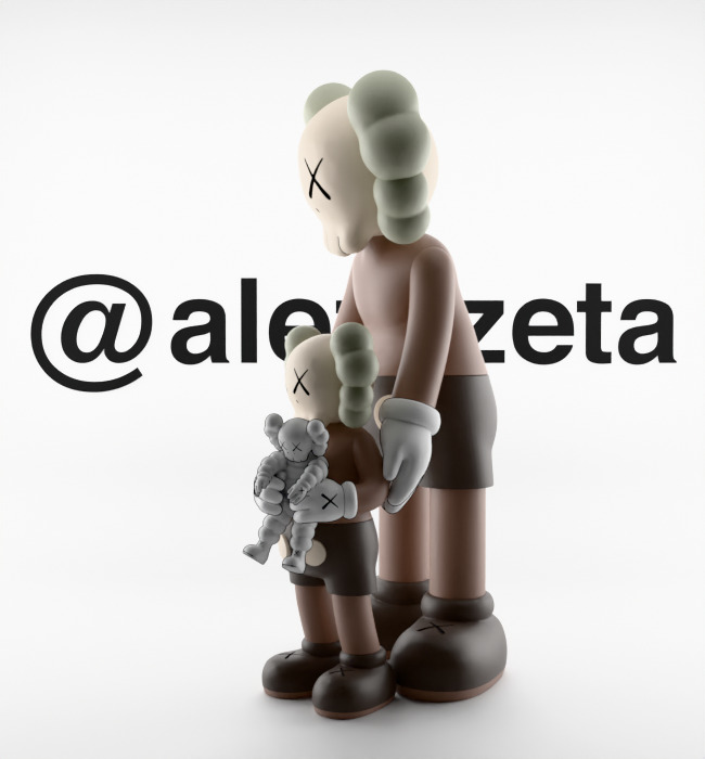 Kaws Family Textured Low-poly 3D model_6