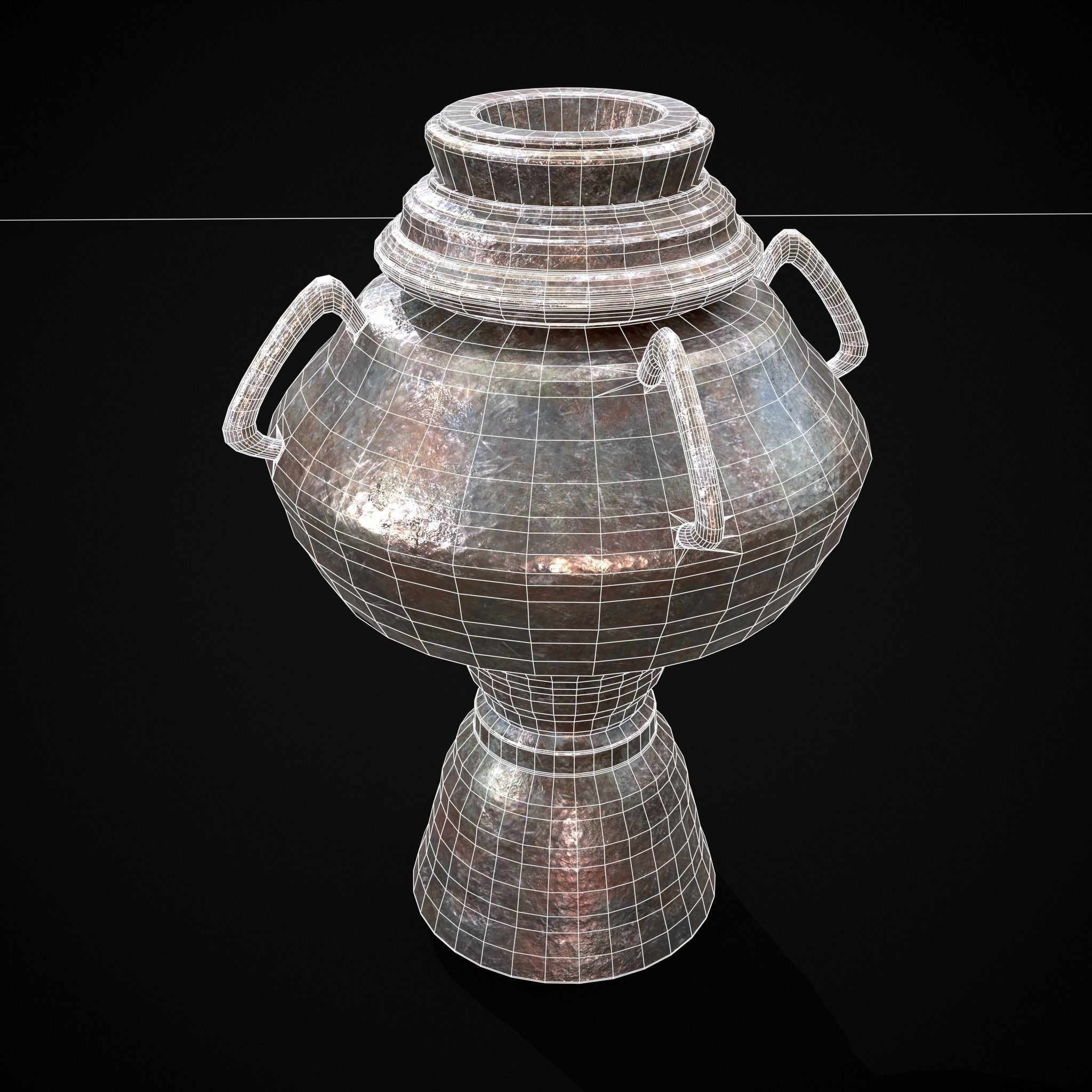 Antique Silverware Pitcher Low-poly 3D model_2