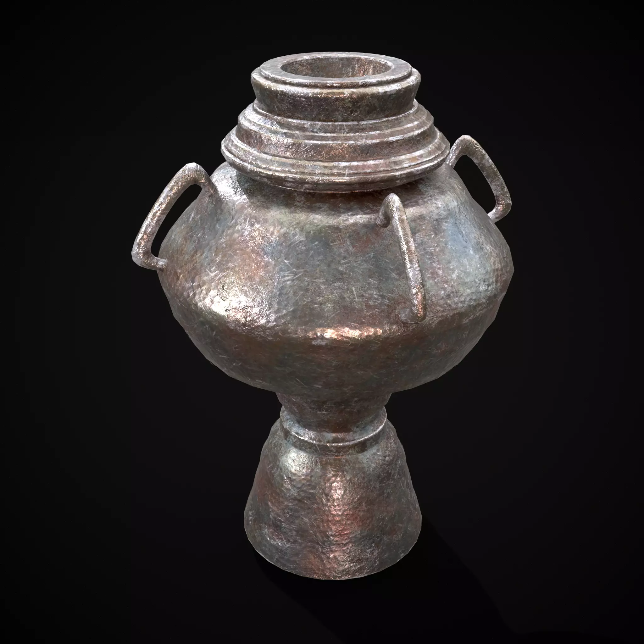 Antique Silverware Pitcher Low-poly 3D model_0