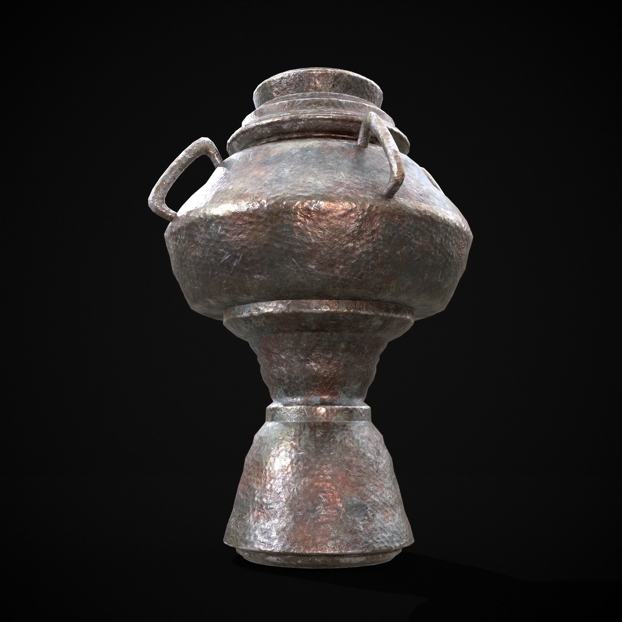 Antique Silverware Pitcher Low-poly 3D model_7
