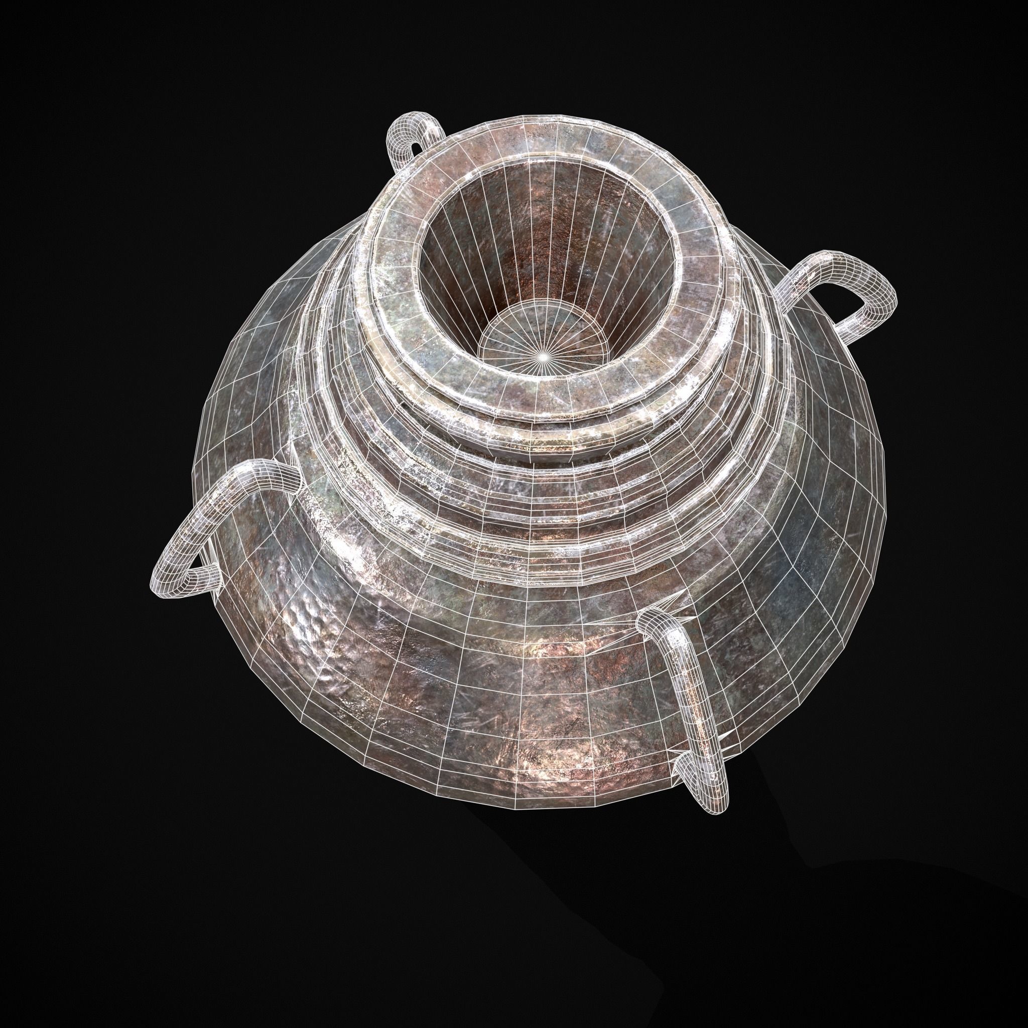 Antique Silverware Pitcher Low-poly 3D model_4