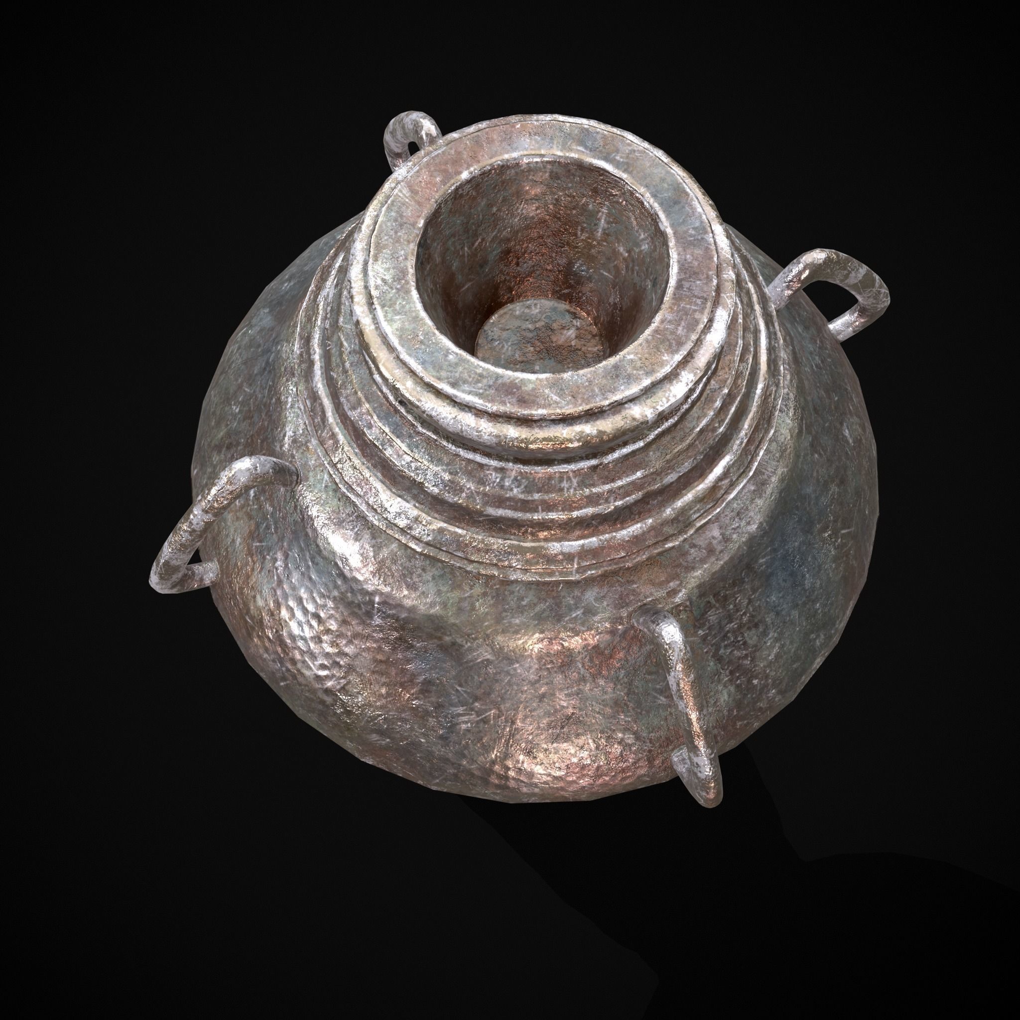 Antique Silverware Pitcher Low-poly 3D model_3