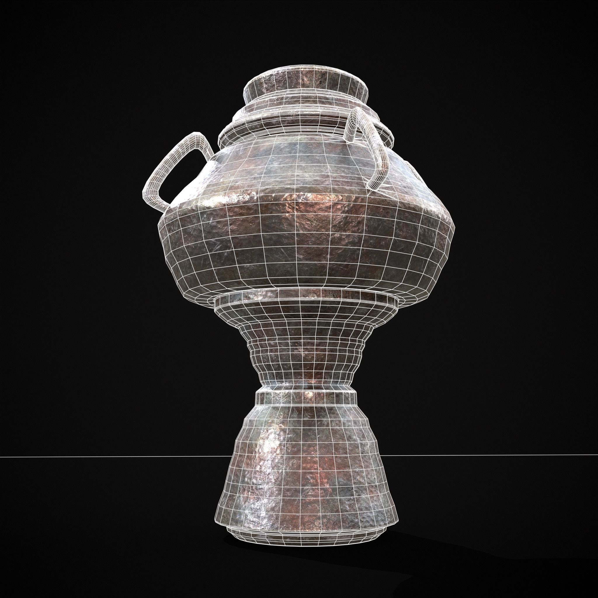 Antique Silverware Pitcher Low-poly 3D model_8