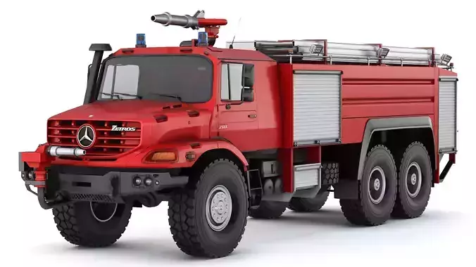 Mercedes-Benz Zetros 2733 fire truck 2022 3D model