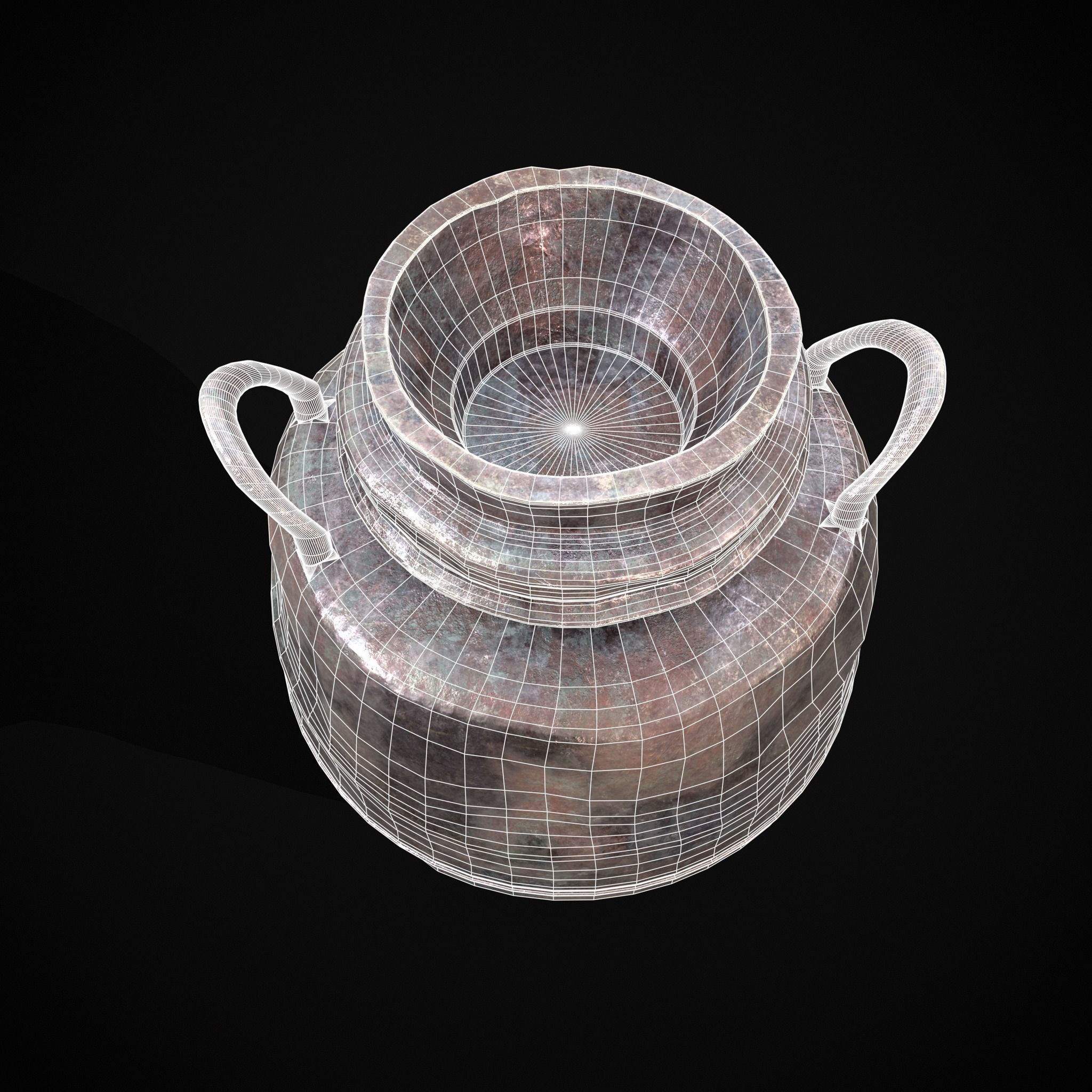 Antique Metal Jug Low-poly 3D model_4