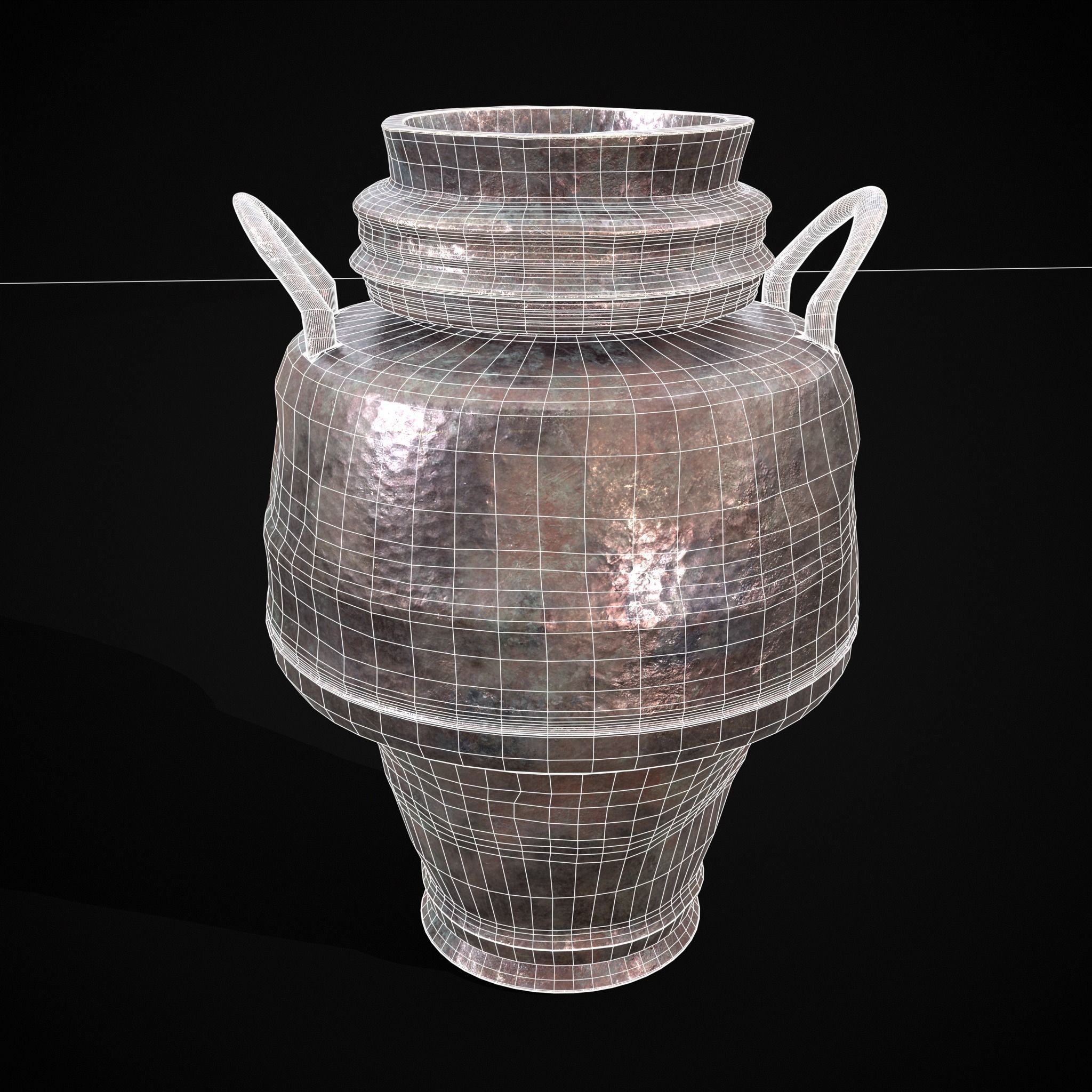 Antique Metal Jug Low-poly 3D model_2
