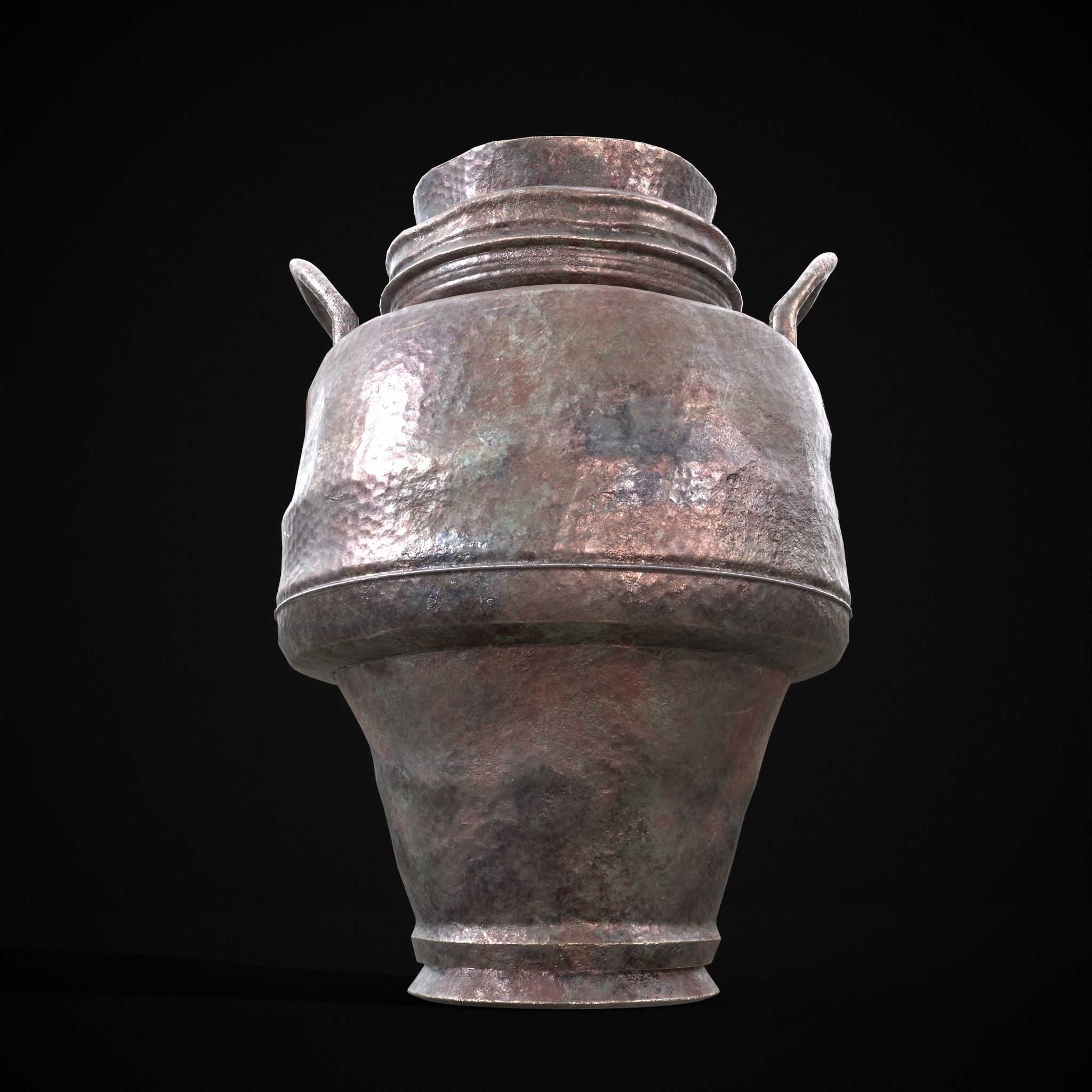 Antique Metal Jug Low-poly 3D model_7