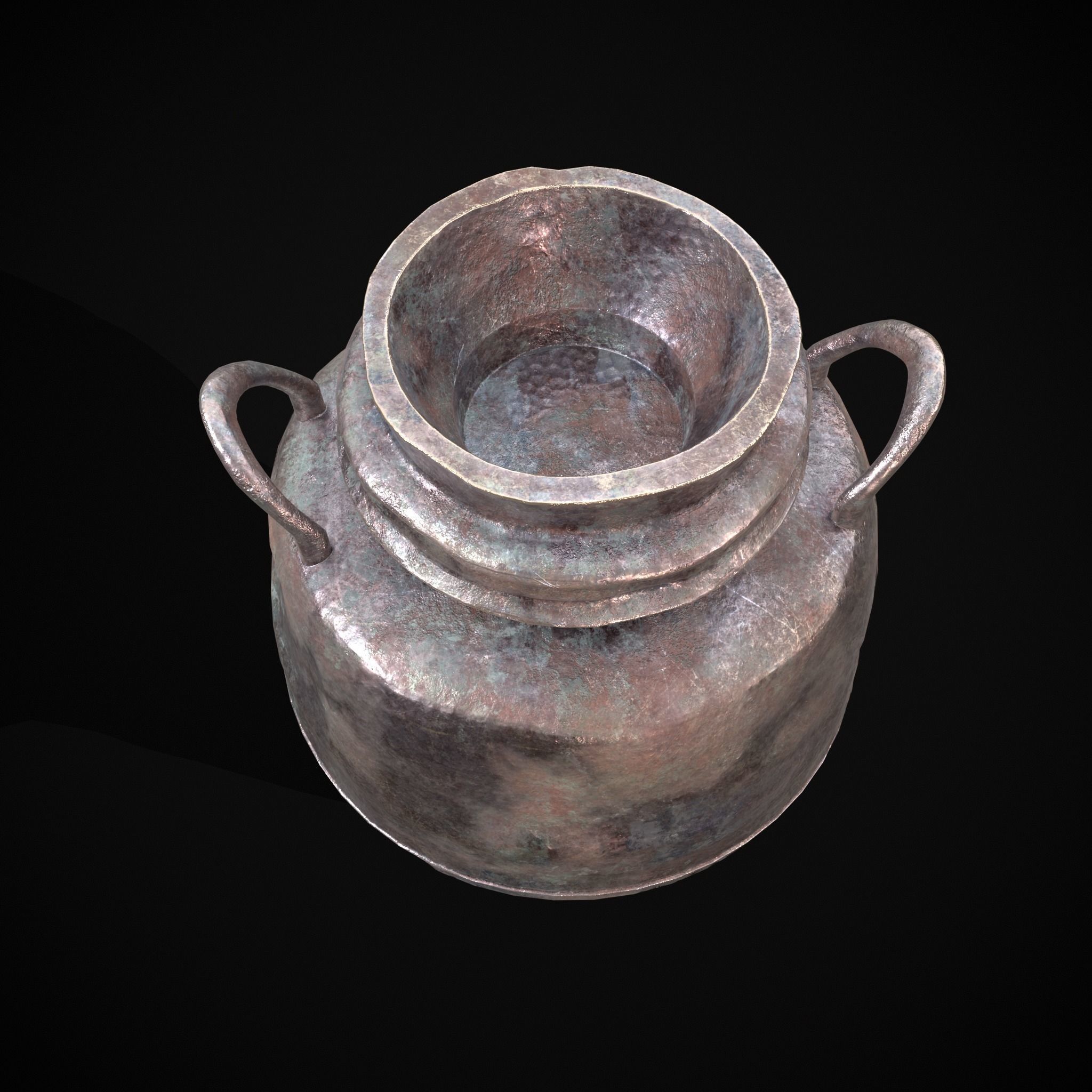 Antique Metal Jug Low-poly 3D model_3