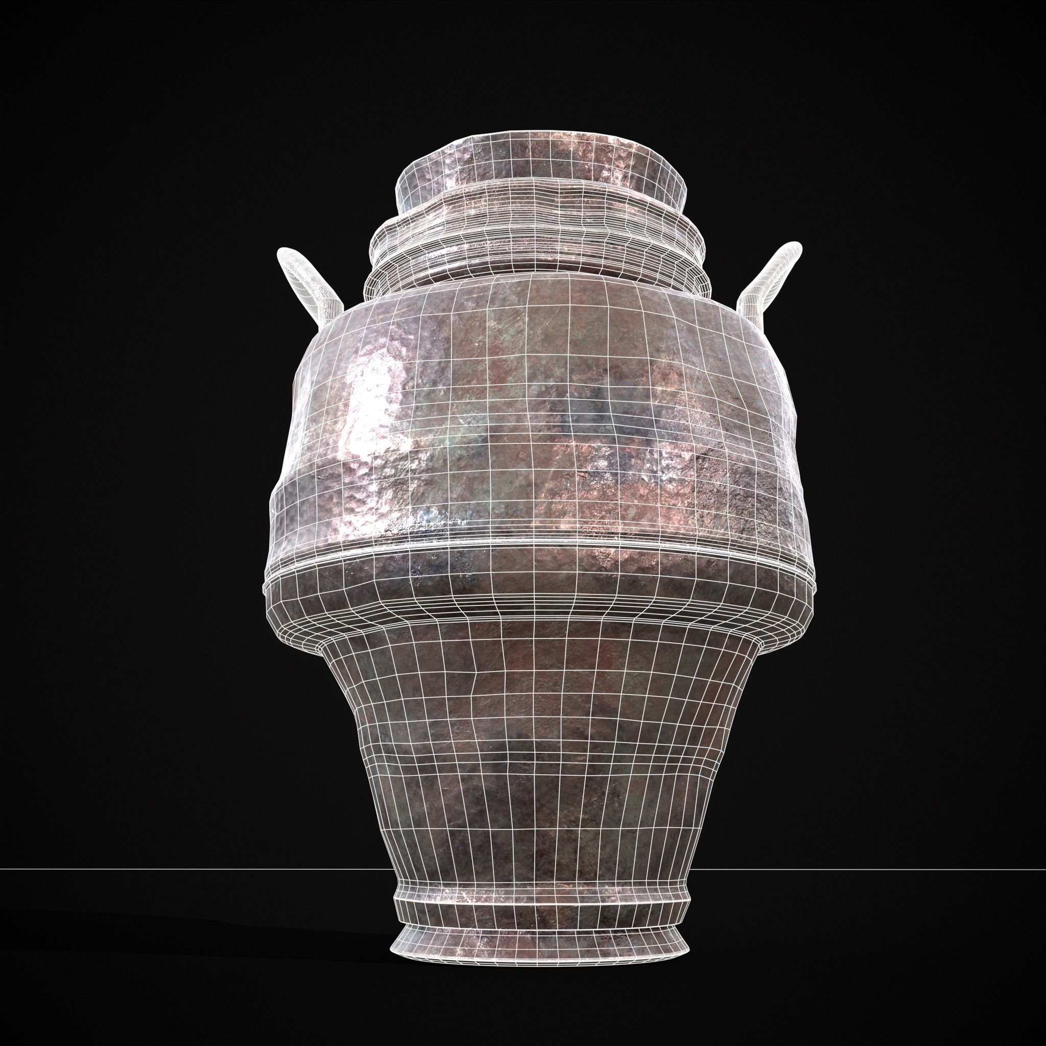 Antique Metal Jug Low-poly 3D model_8