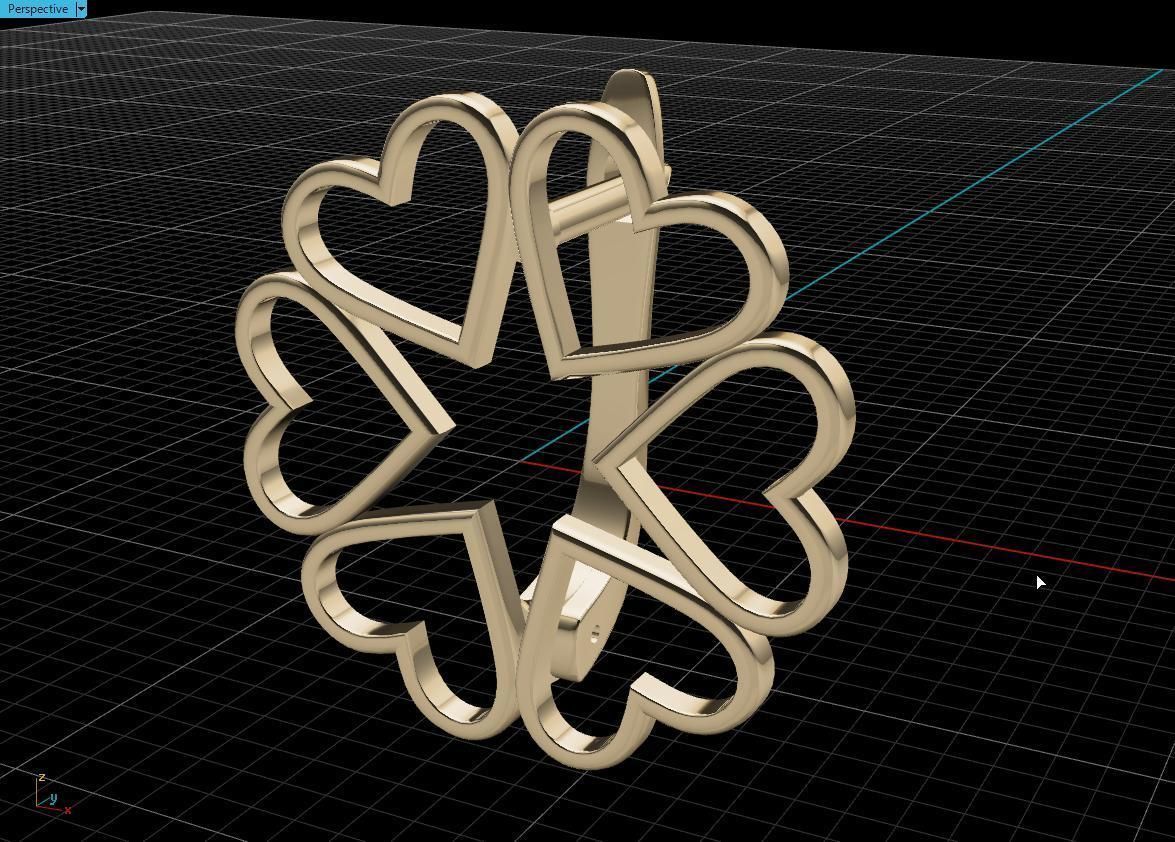 earring heart  3D print model_12