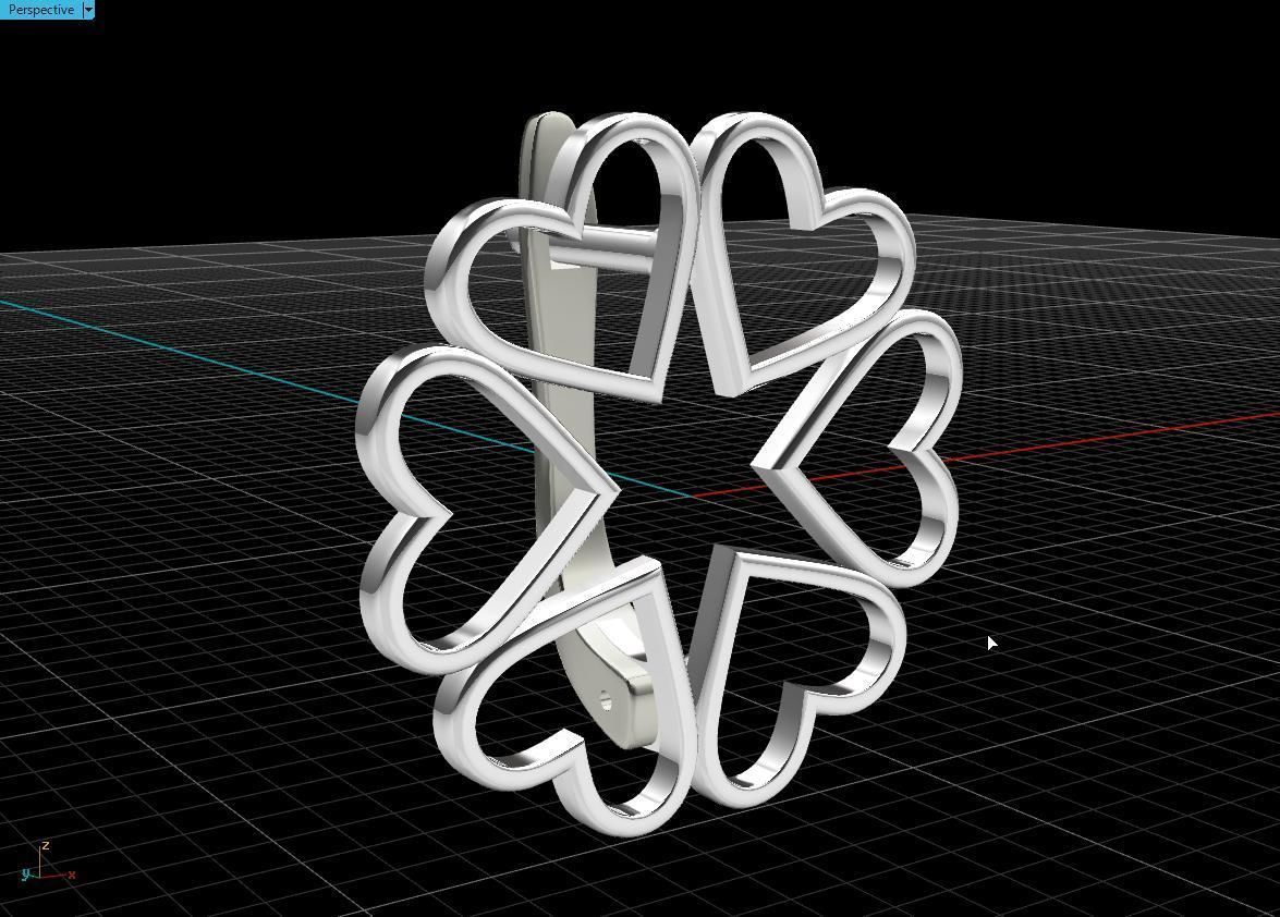 earring heart  3D print model_17