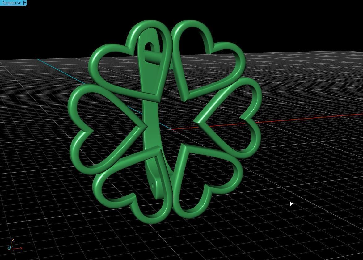 earring heart  3D print model_7