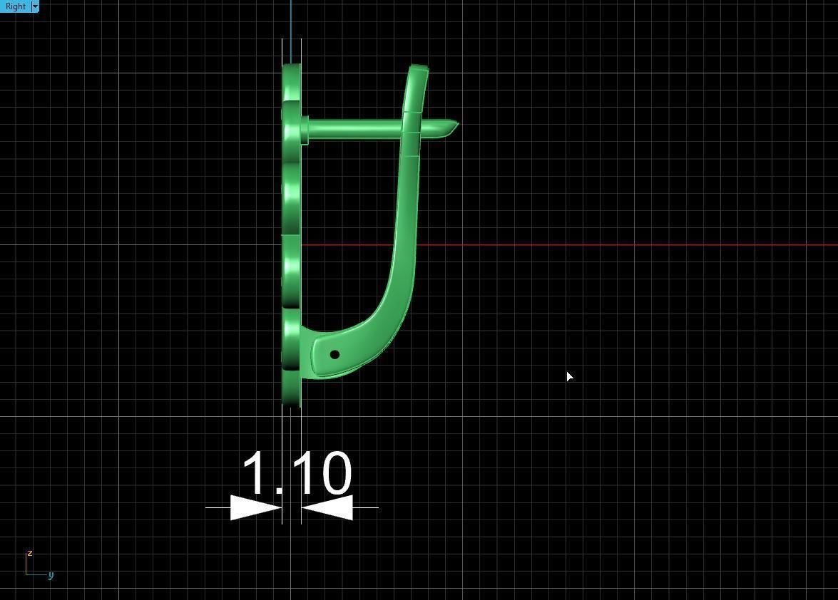 earring heart  3D print model_18