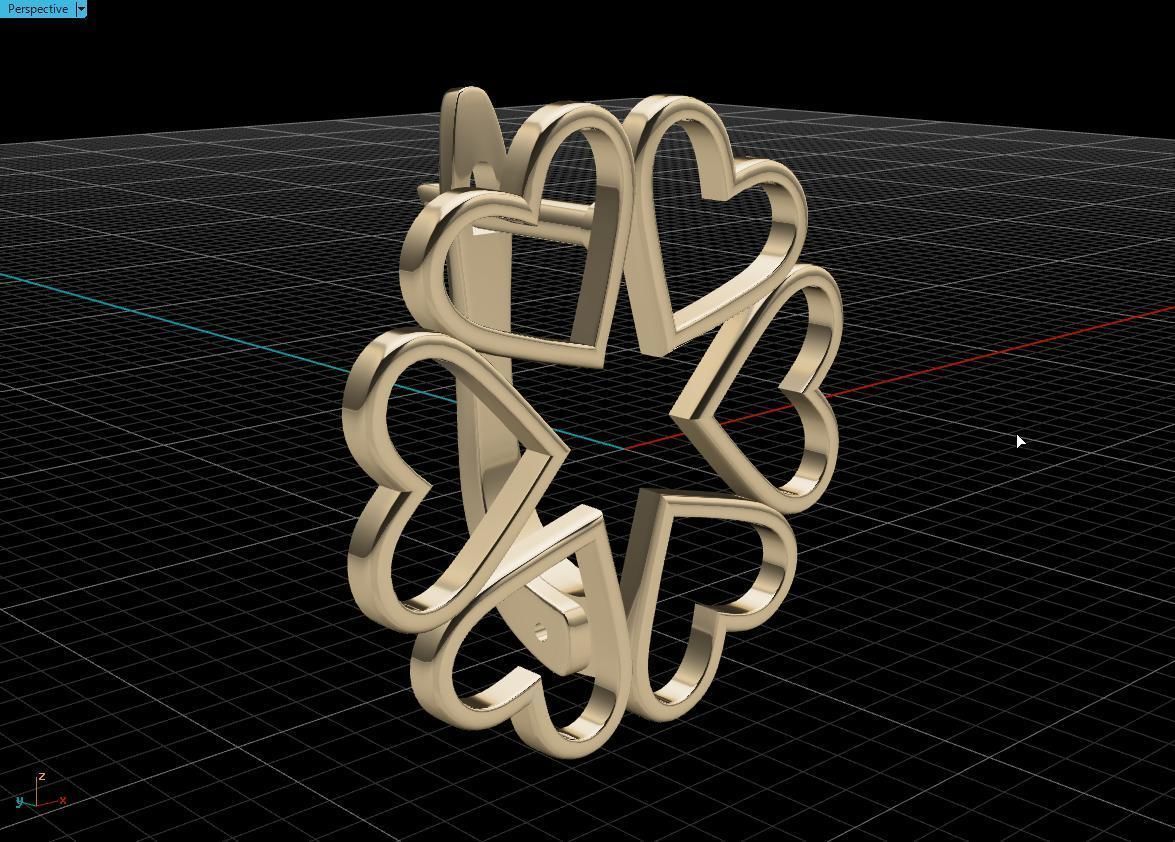 earring heart  3D print model_10