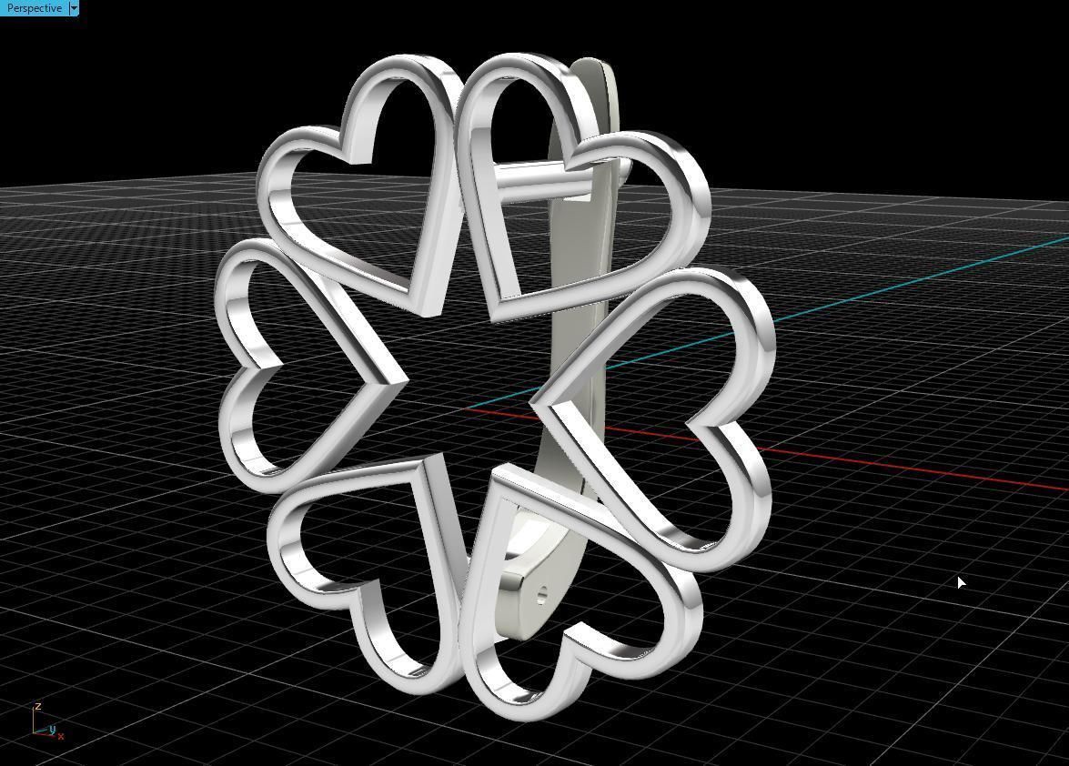 earring heart  3D print model_15