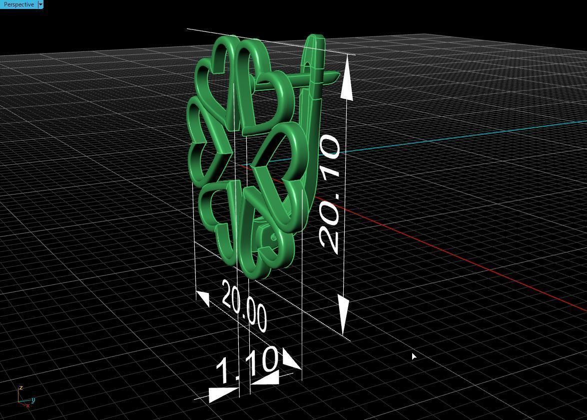 earring heart  3D print model_20