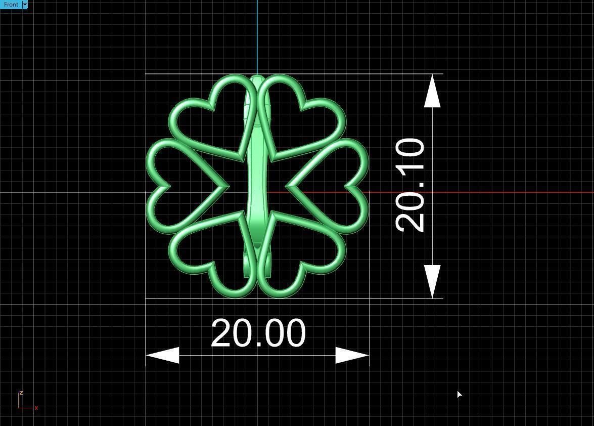 earring heart  3D print model_19