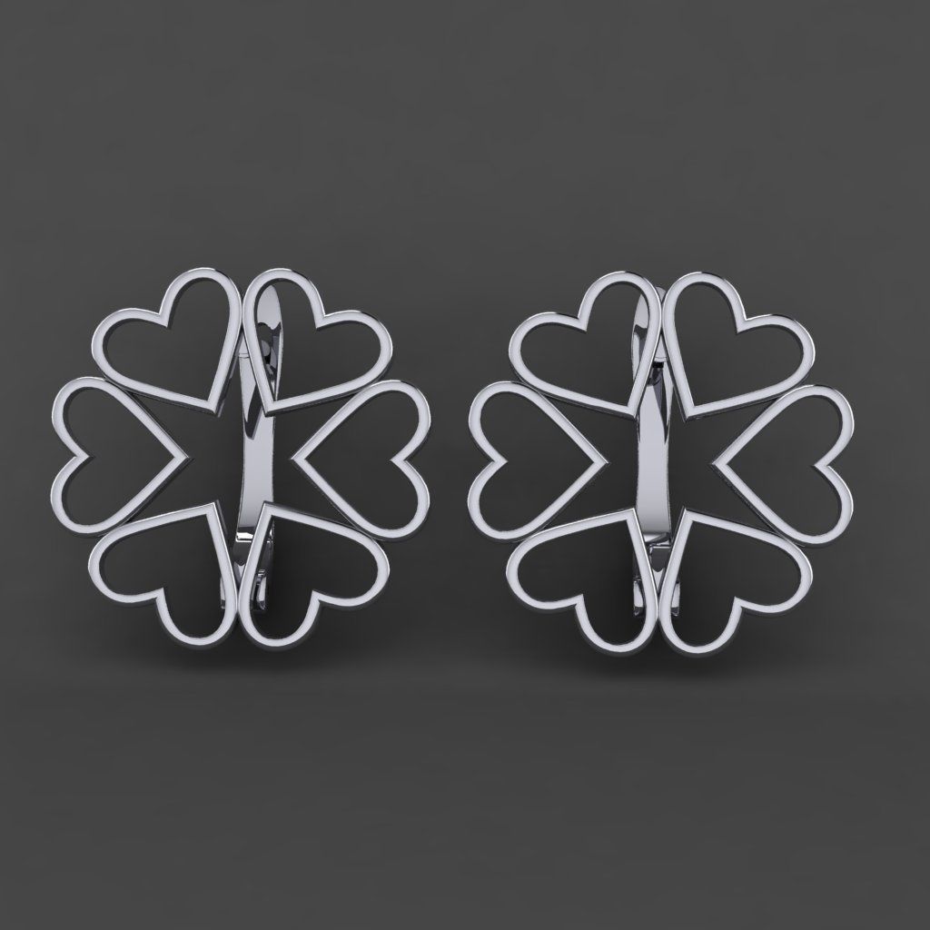 earring heart  3D print model_1