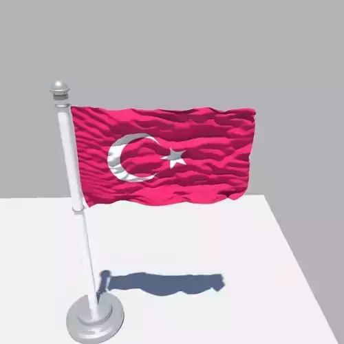 Turkey flag 3D model