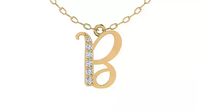 Alphabet Chicago Diamond Pendant B 3D print model