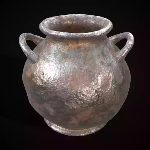 Metal Pot Low-poly 3D model