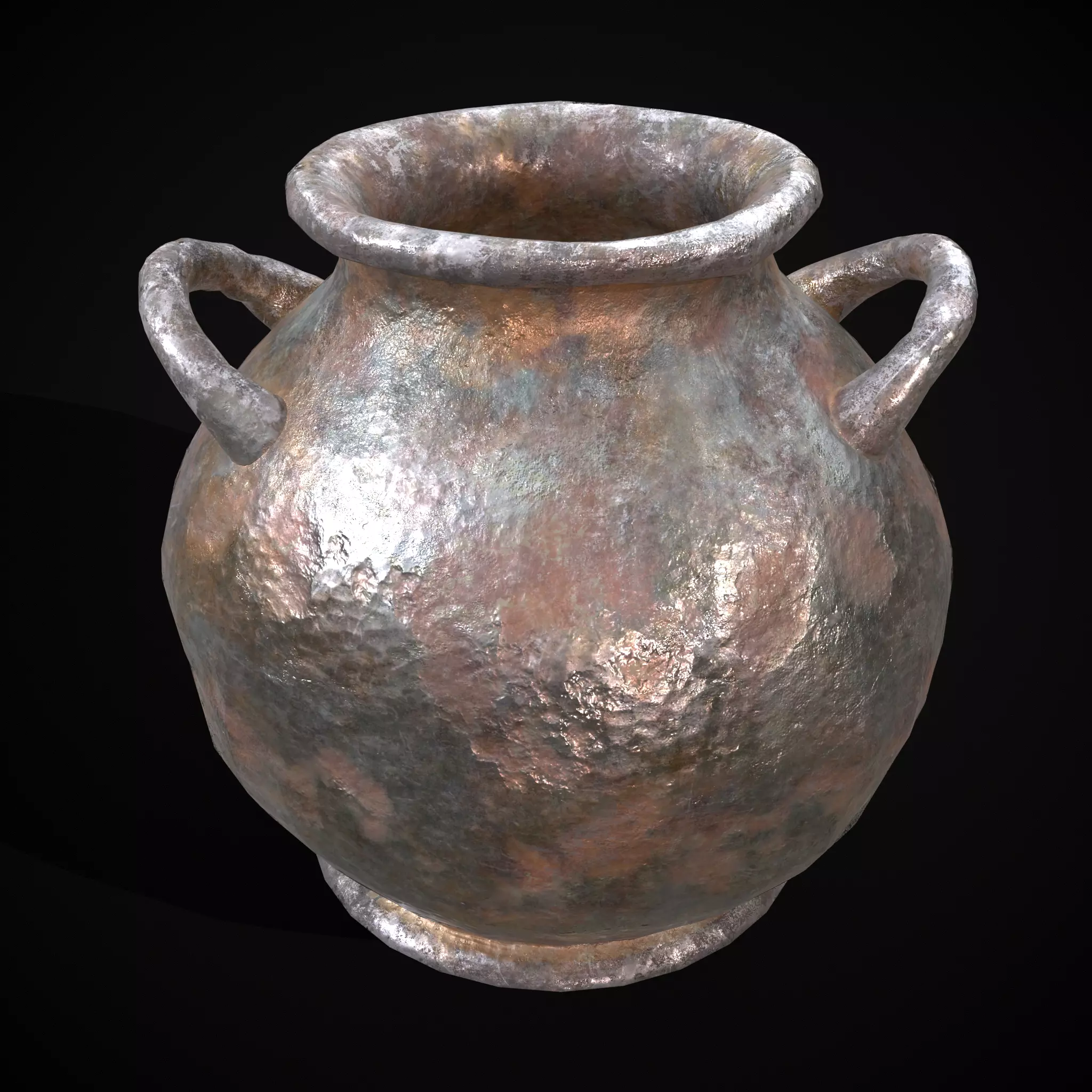Metal Pot Low-poly 3D model_0