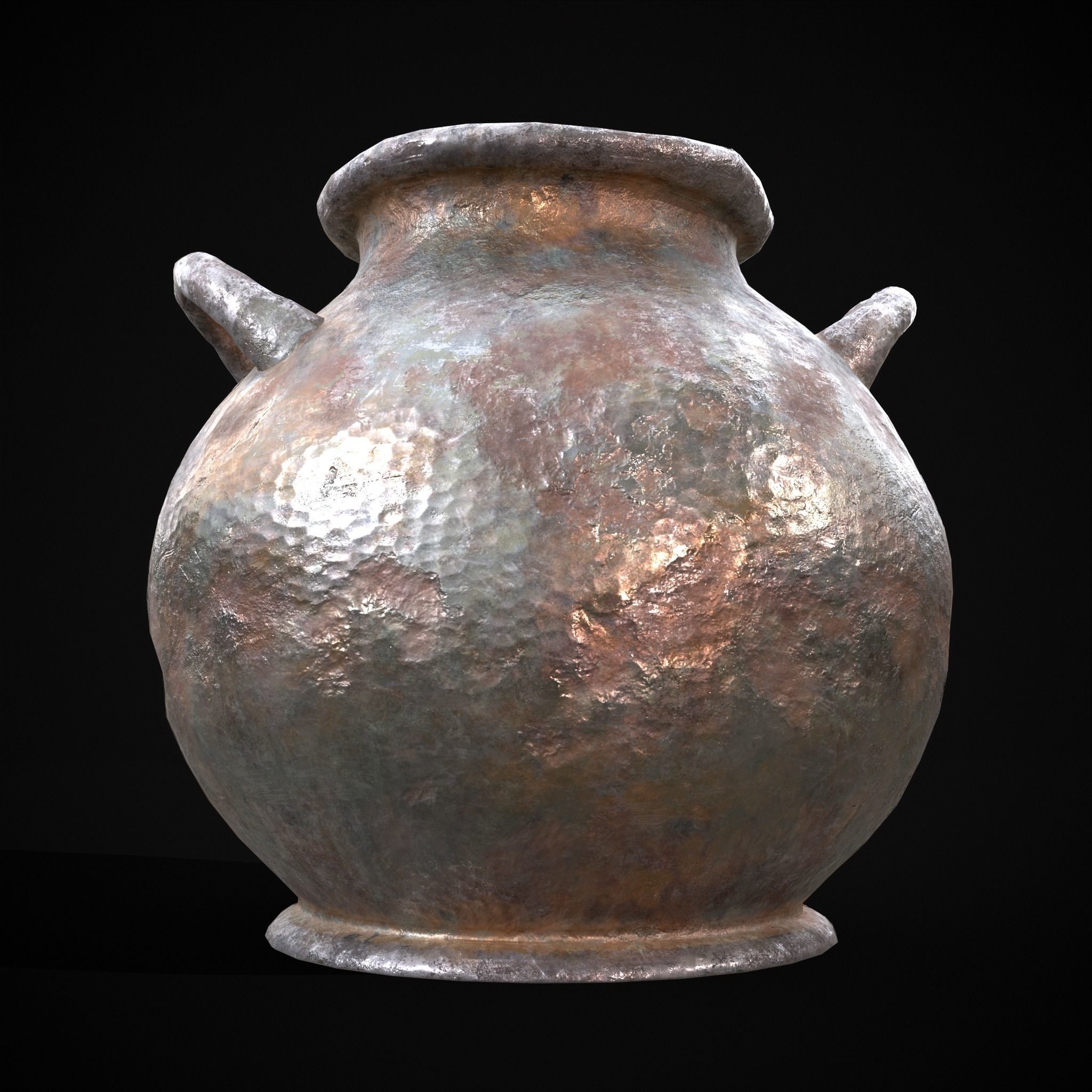 Metal Pot Low-poly 3D model_7