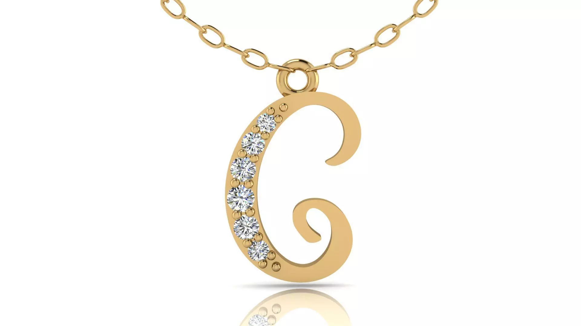 Alphabet Chicago Diamond Pendant G 3D print model