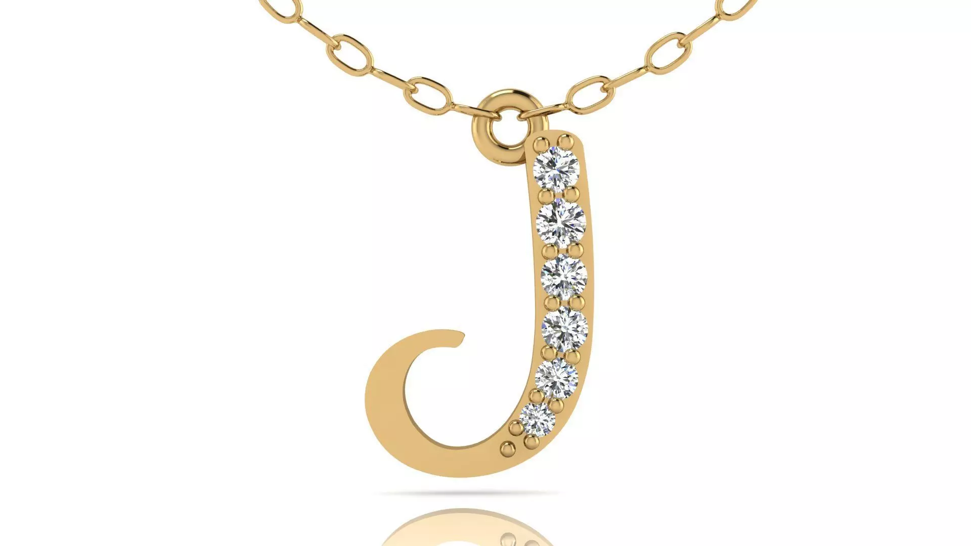 Alphabet Chicago Diamond Pendant J 3D print model