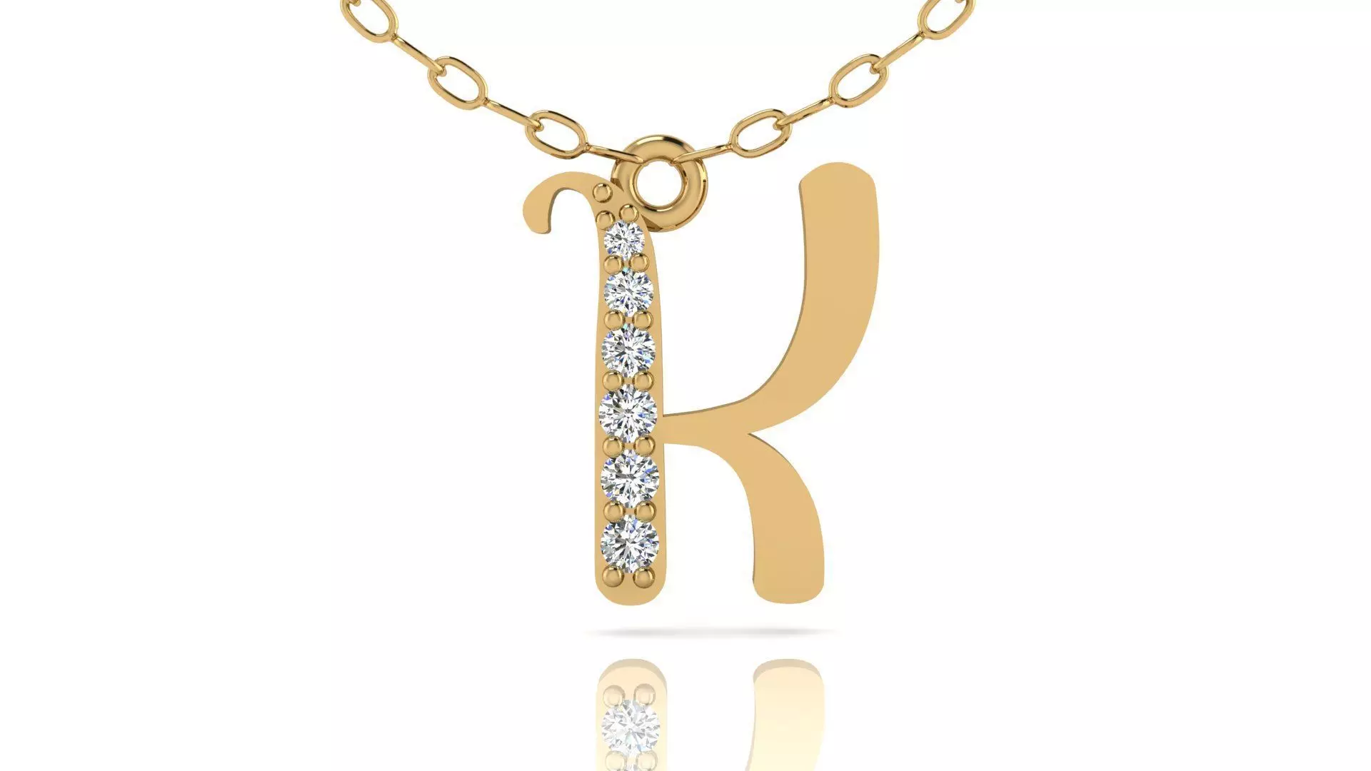 Alphabet Chicago Diamond Pendant K 3D print model