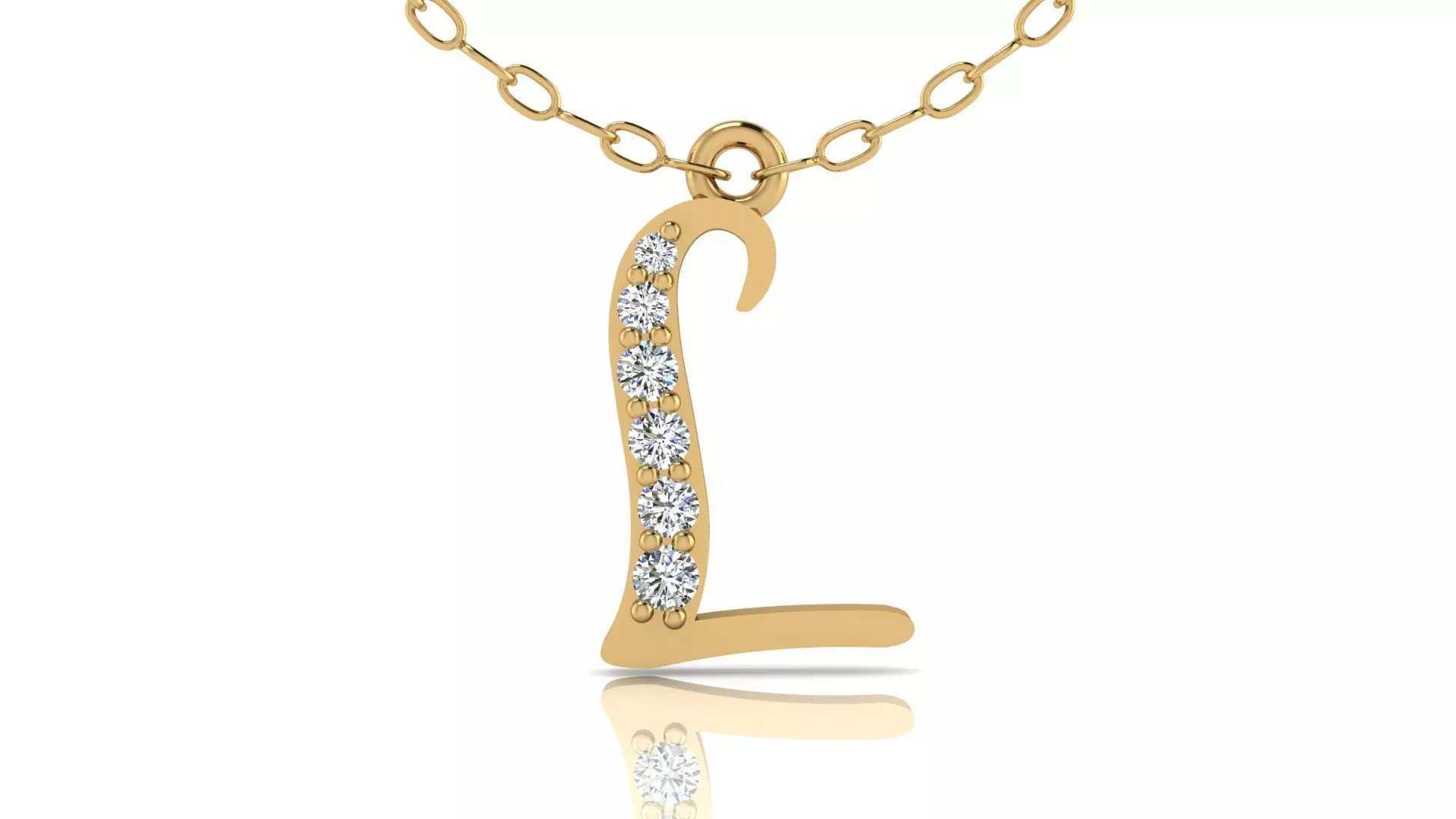 Alphabet Chicago Diamond Pendant L 3D print model