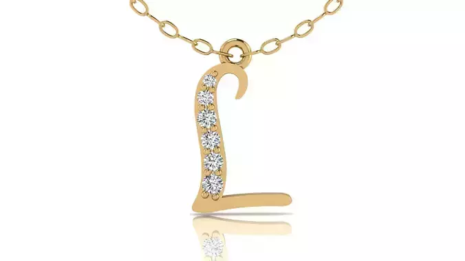 Alphabet Chicago Diamond Pendant L 3D print model