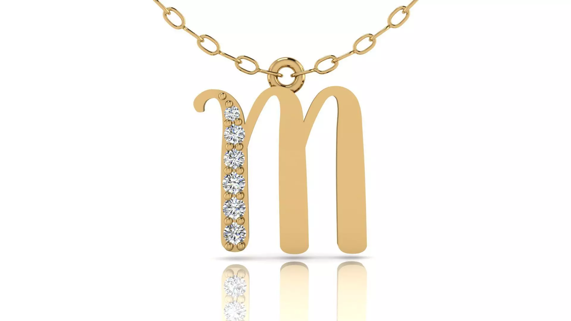 Alphabet Chicago Diamond Pendant M 3D print model