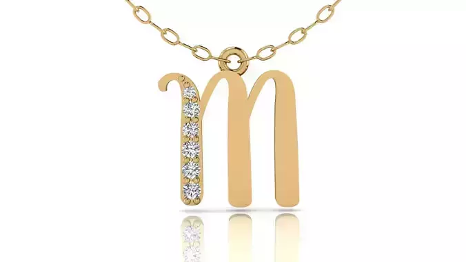 Alphabet Chicago Diamond Pendant M 3D print model