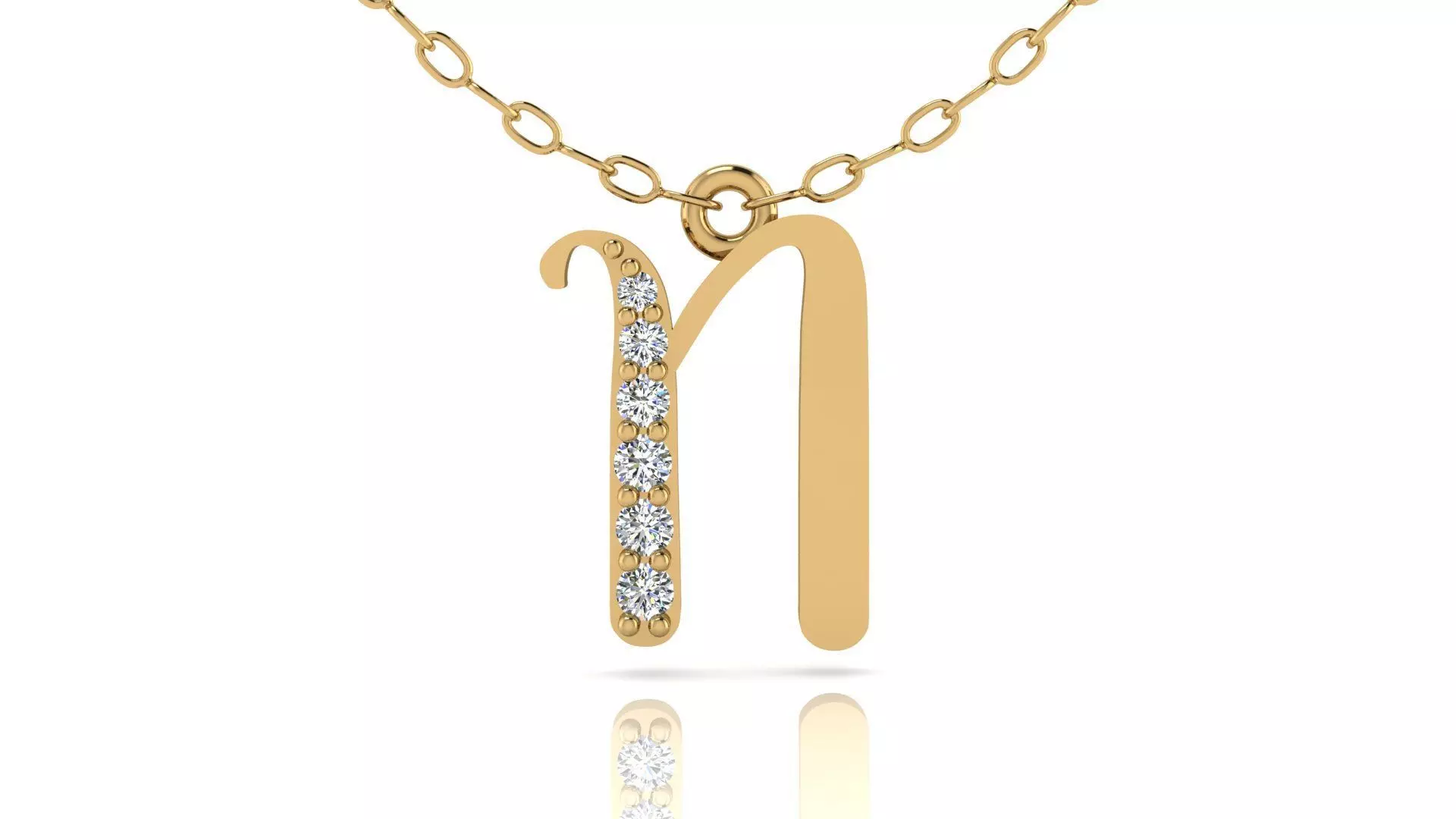 Alphabet Chicago Diamond Pendant N 3D print model
