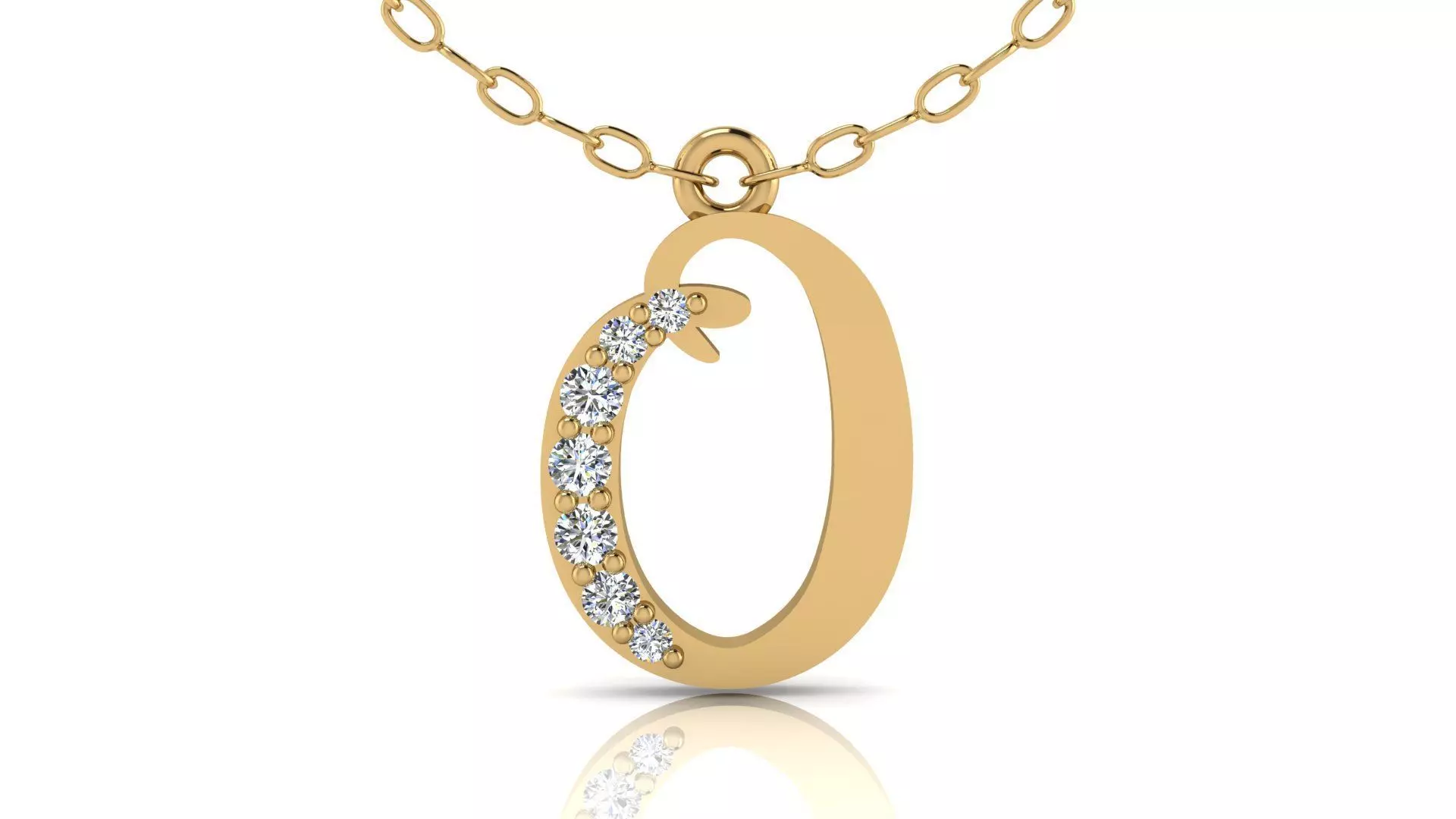 Alphabet Chicago Diamond Pendant O 3D print model