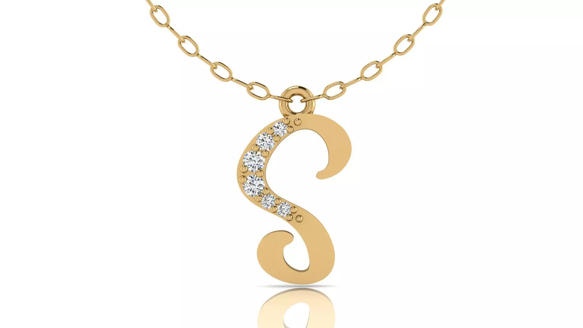 Alphabet Chicago Diamond Pendant S 3D print model