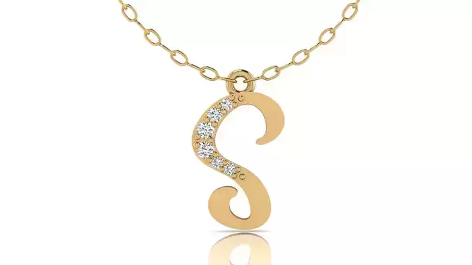 Alphabet Chicago Diamond Pendant S 3D print model