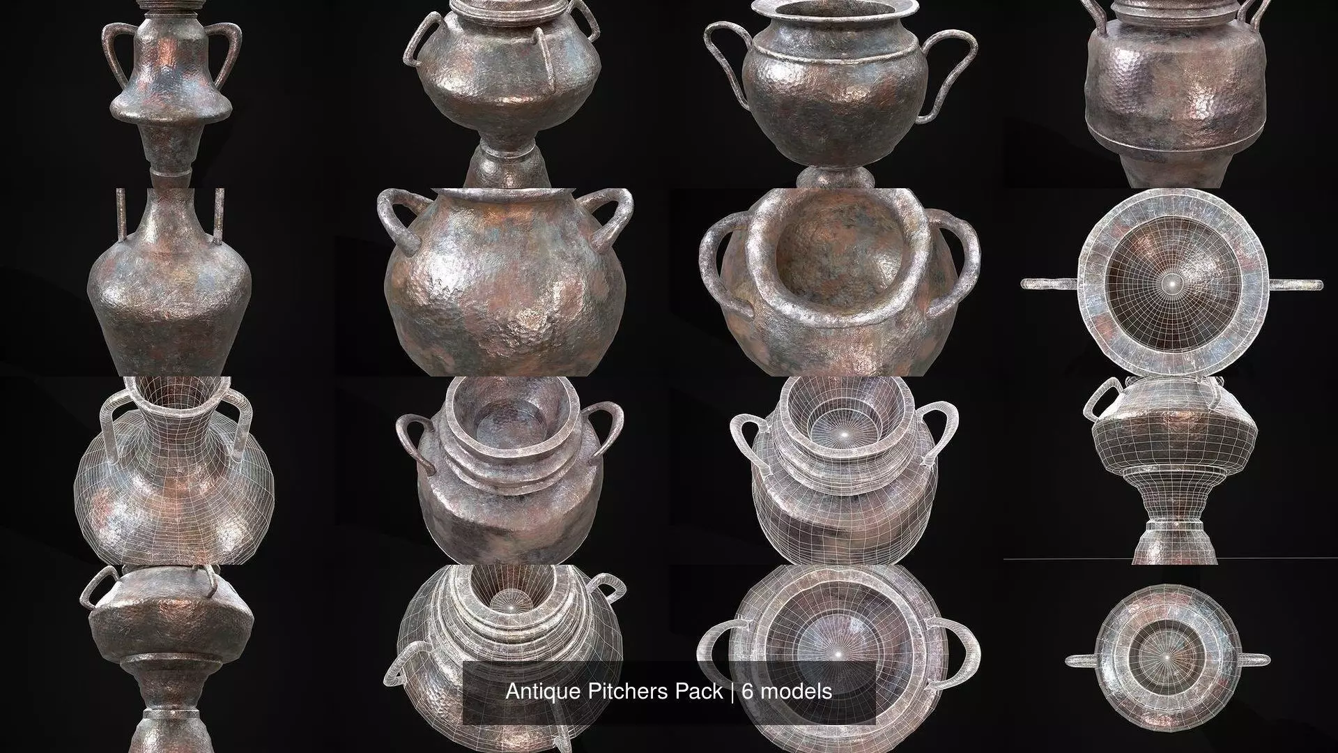 Antique Pitchers Pack 3D Model Collection_7