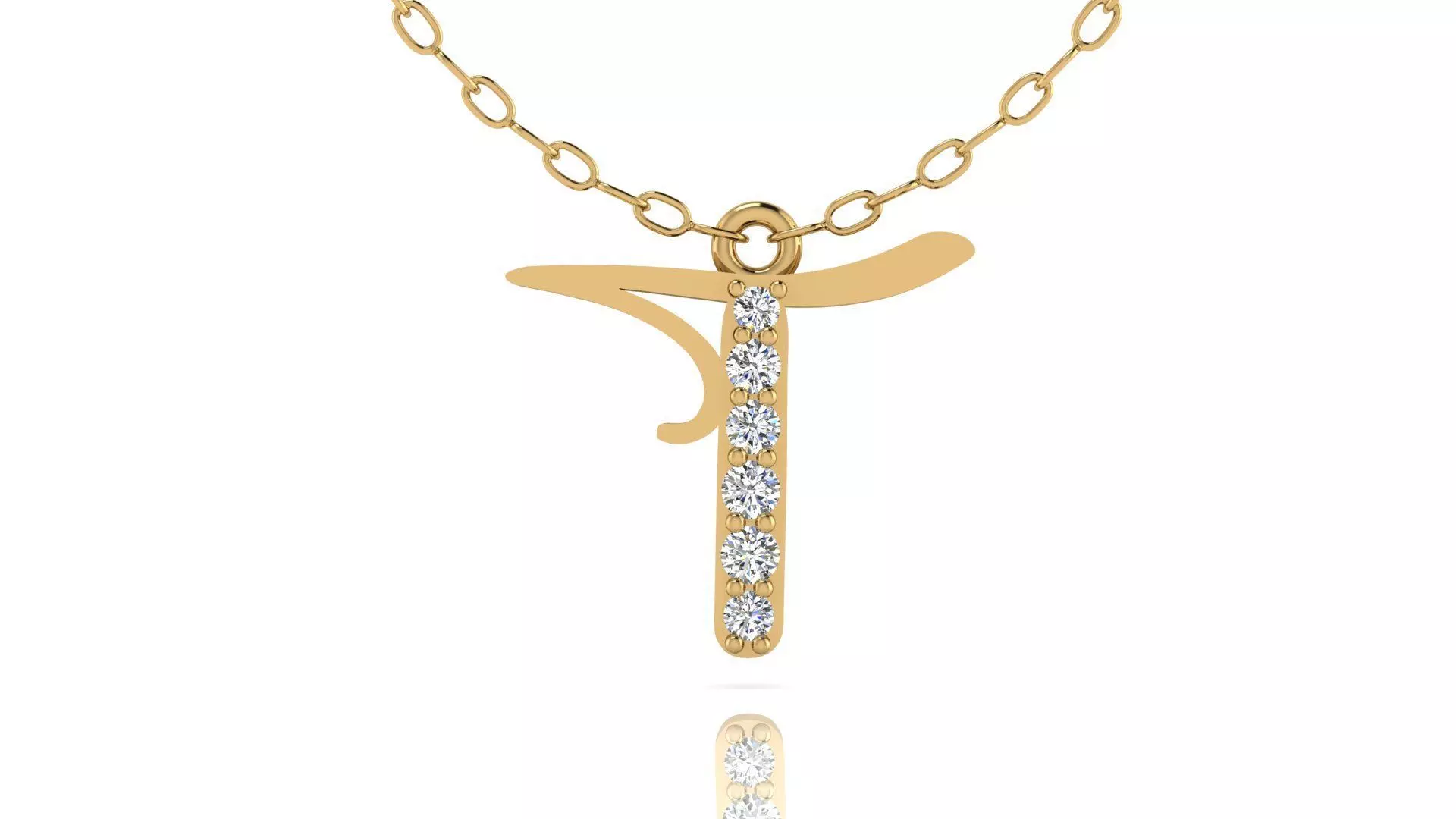 Alphabet Chicago Diamond Pendant T 3D print model