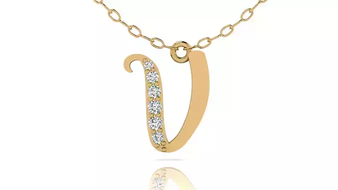 Alphabet Chicago Diamond Pendant V 3D print model