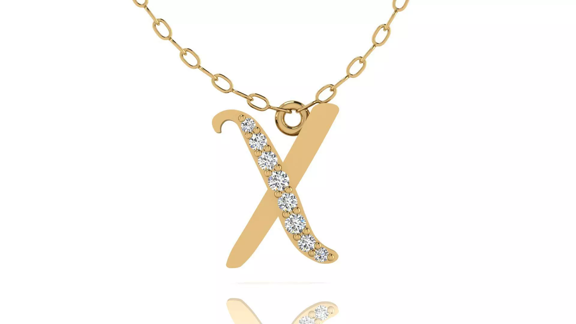 Alphabet Chicago Diamond Pendant X 3D print model