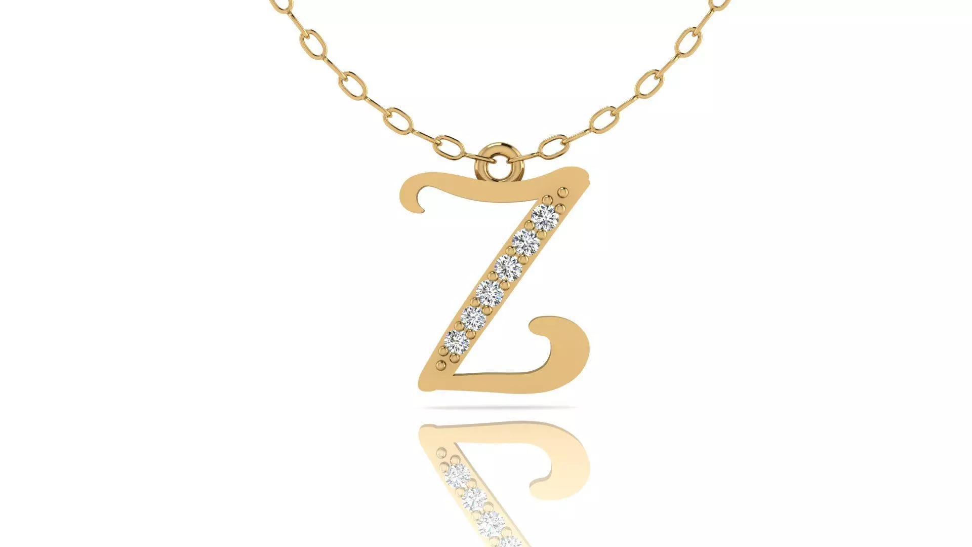 Alphabet Chicago Diamond Pendant Z 3D print model