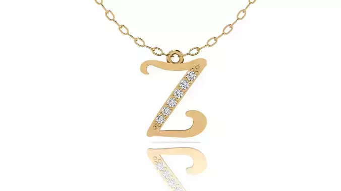 Alphabet Chicago Diamond Pendant Z