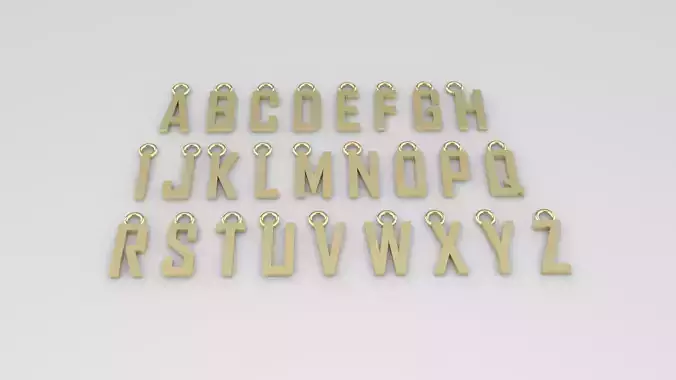 ALPHABET LETTER PENDANT FROM A TO Z 